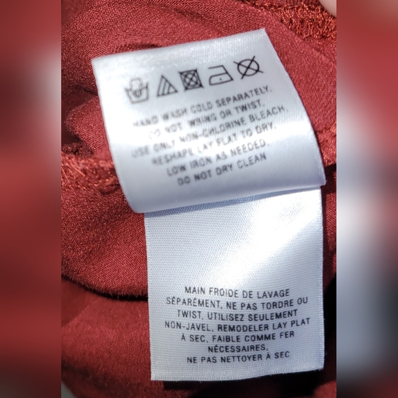 ANTHROPOLOGIE Postmark Size Medium Burnt Red Rust Women's Blouse Shirt Top - Picture 5 of 6